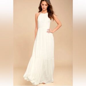 Lulus For Life White Embroidered Maxi Dress